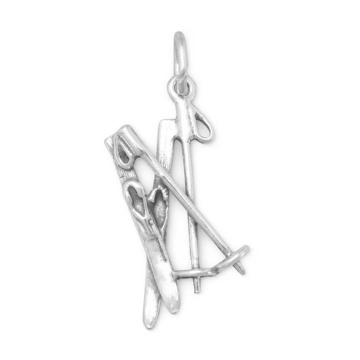 Snow Skis and Ski Poles Charm for wholesale by Silver Stars Collection
