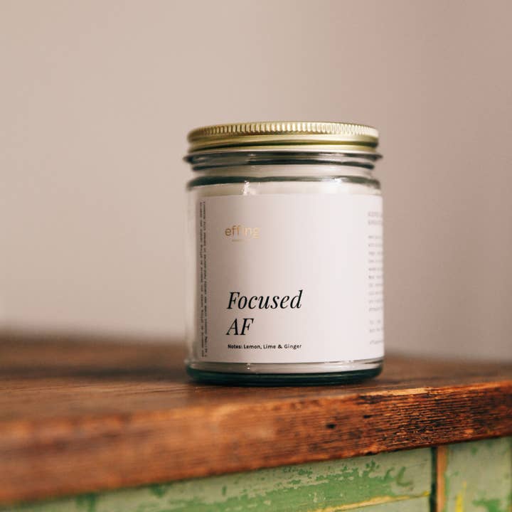 Effing Candle Co. - Wholesale Jar/Filled Candle - Focused AF | Notes: Lemon, Lime & Ginger