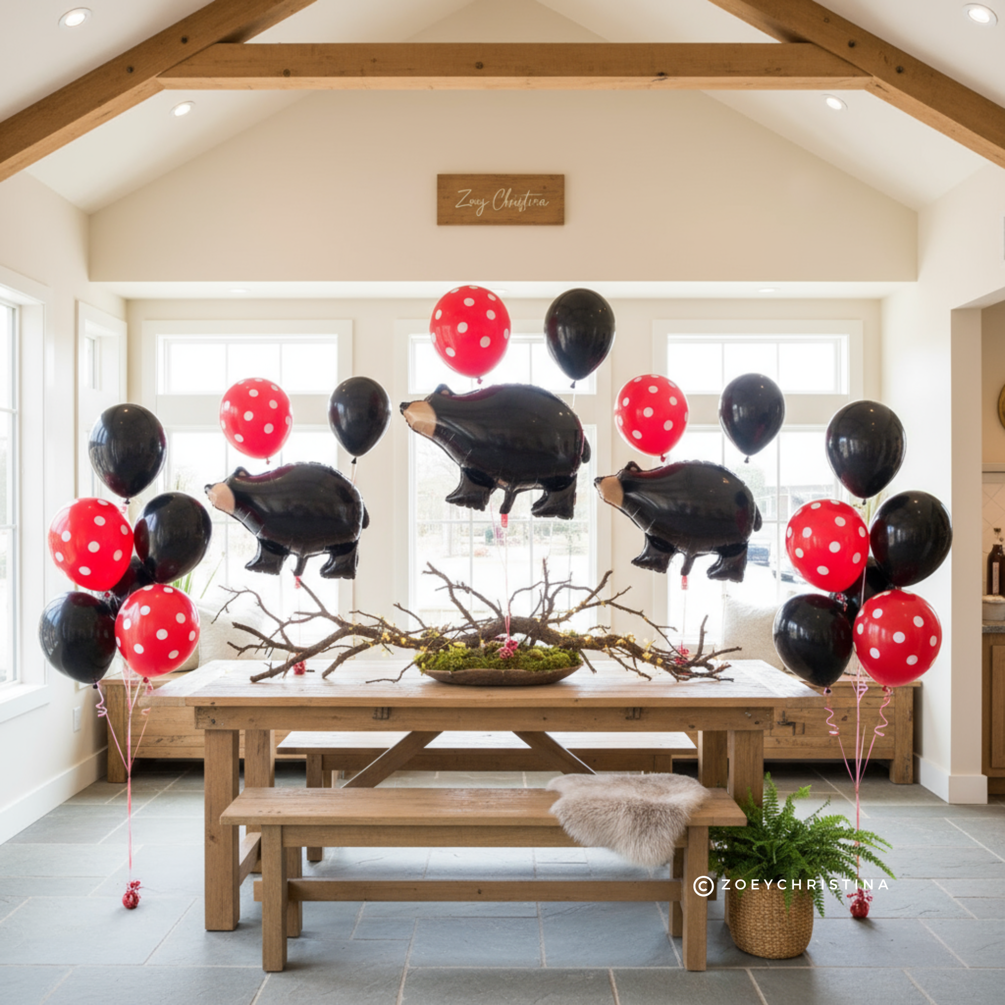 Zoey Christina - Venta al por mayor Globo - Decoraciones de globos de oso negro2