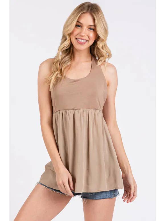 Final Touch - Wholesale Blouse - Women's - Halter Neck With Tie Woven Flare Top - NT31368