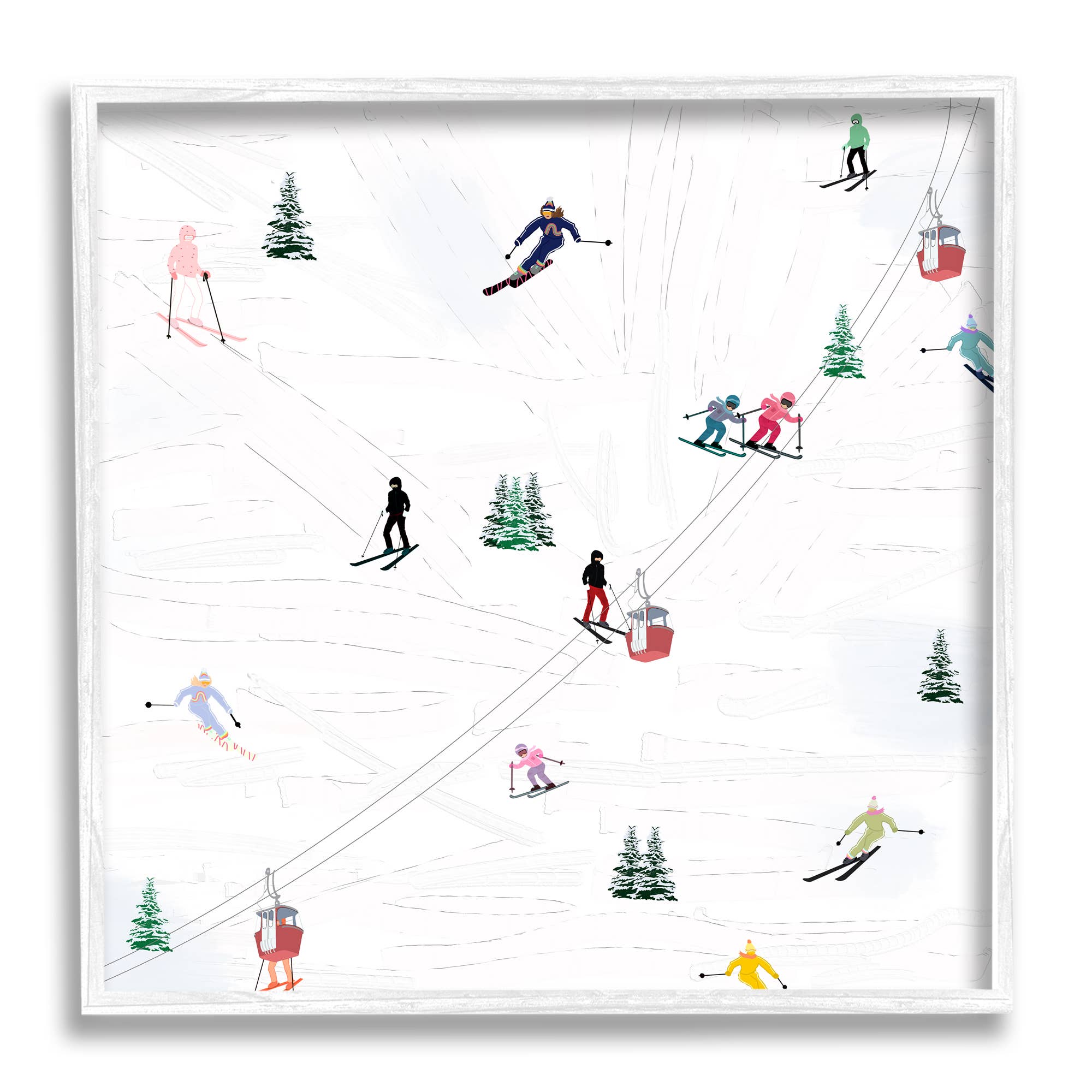 Stupell Industries - Wholesale Art Print - People on Ski Slopes Framed14