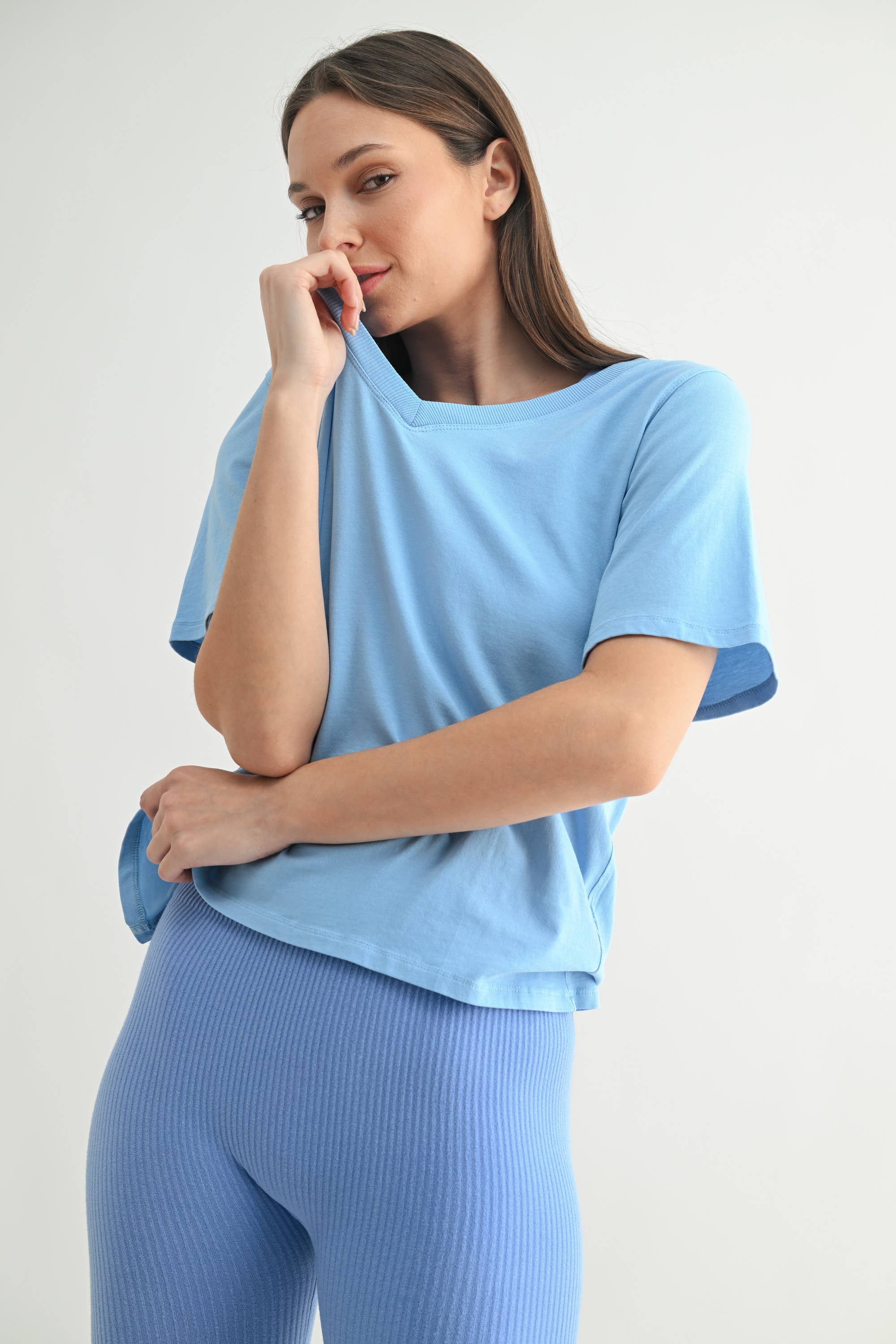 Mono B - Wholesale T-Shirt - Women's - Pima Cotton Blend V-Neck Tee8