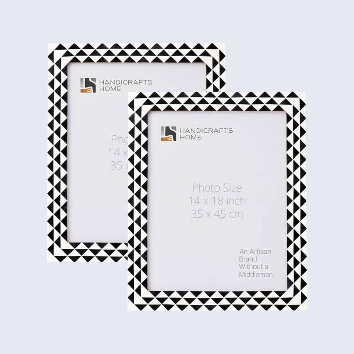 Muqeem & Brothers - Wholesale Picture Frame - Picture Frames Marquet-Prism Pk of 2 Black & White, 8 Sizes5