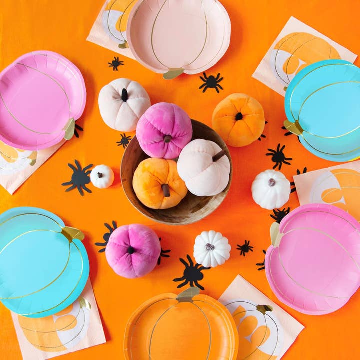 Talking Tables USA - Wholesale Disposable Plate - Halloween Pumpkin Plates | 8 Pack | Fall Decor |