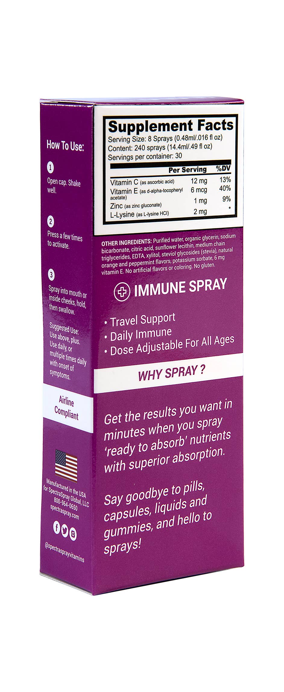 SpectraSpray Global - Wholesale Oral Supplement/Vitamin - Immune Oral Spray Supplement3