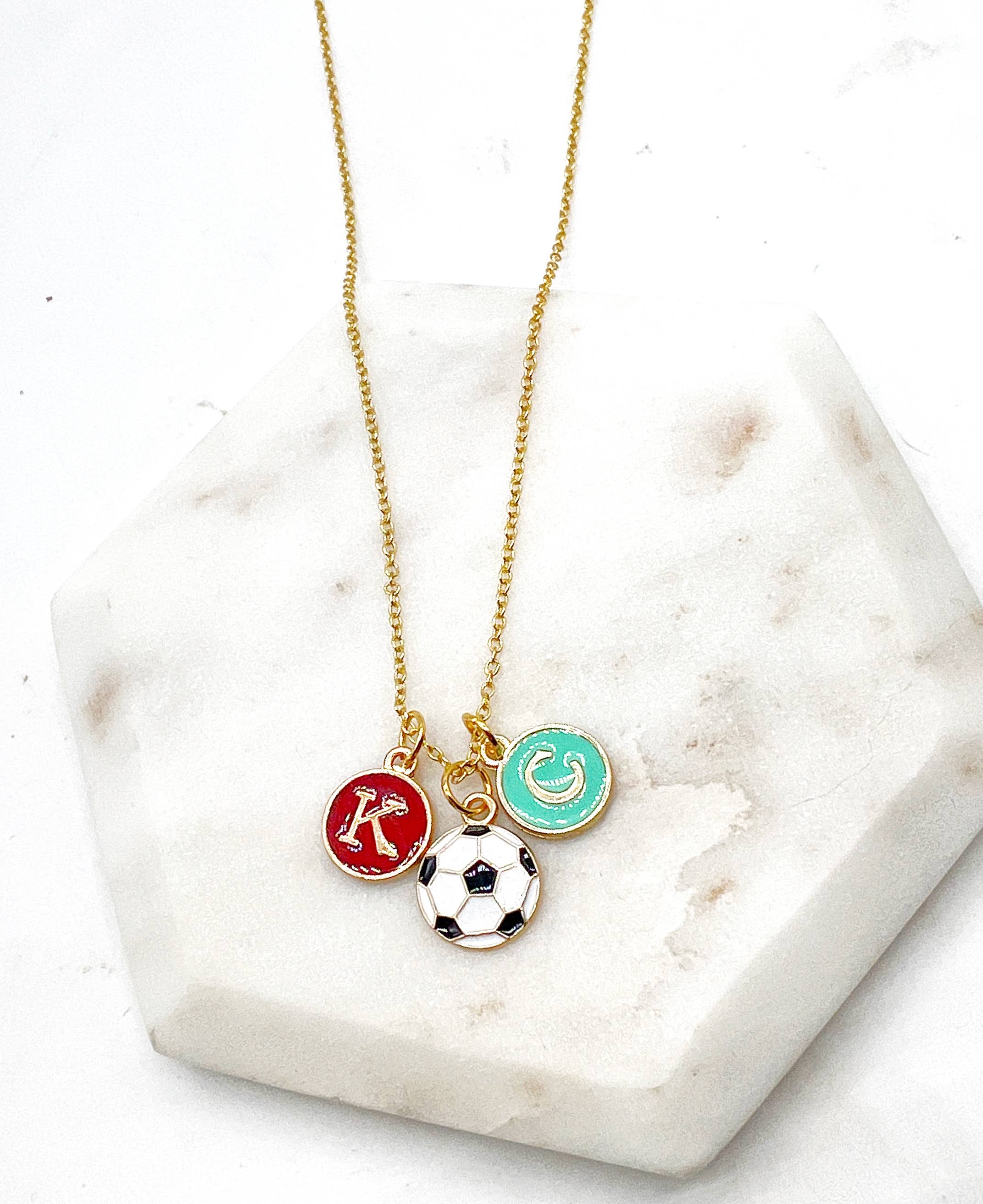 Baubles by B - Wholesale Pendant/Charm Necklace - Red Teal KC Enamel Charm Current Kansas City Necklace Soccer2