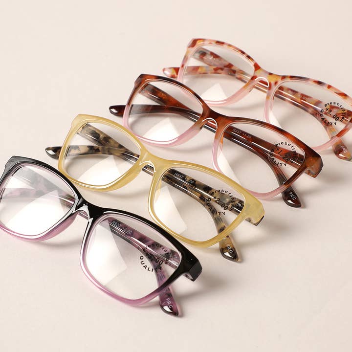 Half Solid Half Pattern Reading Glasses for wholesale by Fashion City