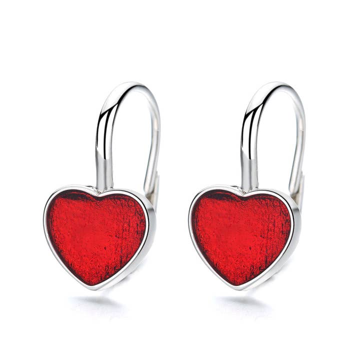 Sterling Silver Ruby Leverback Earrings for wholesale by Amy and Annette
