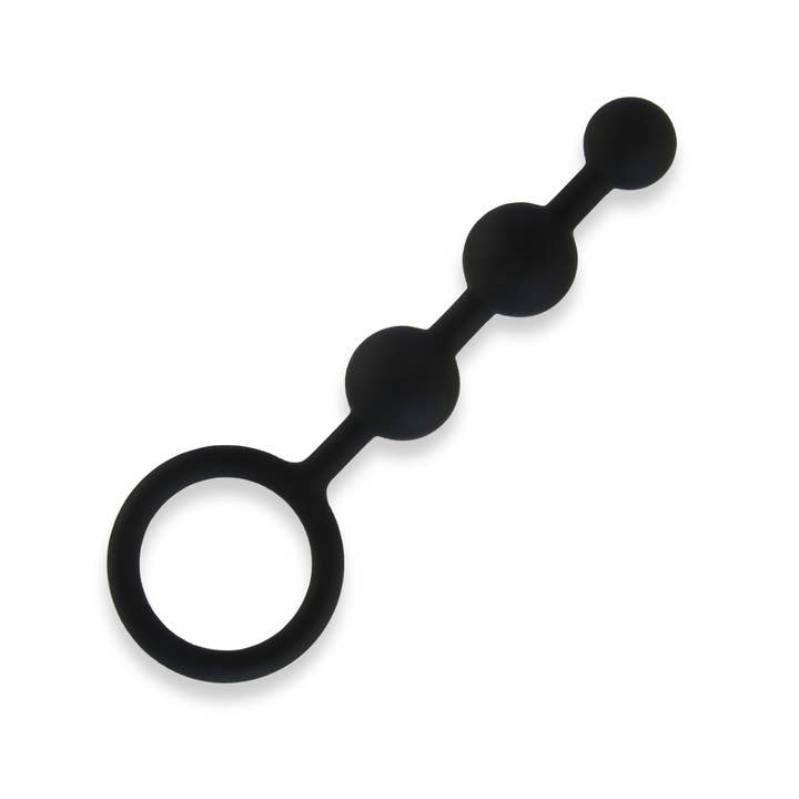 Lux Fetish Store - Wholesale Sex Toy - Silicone Anal Beads 3 Balls - Black