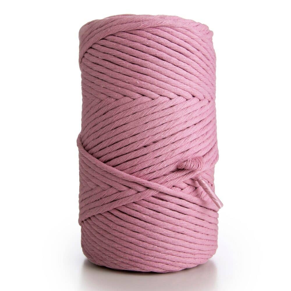 MB Cordas – Engroshandel Ledning – 3MM Enkelt Snoet 500g Makramé Bomuldssnor STØVET ROSA 140m Makramé Snor 1 LAG Håndværksreb2