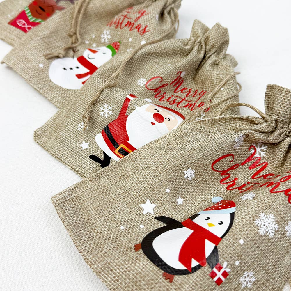 MÉLANGER LA COULEUR Sac cadeau Merry Christmas Snowflake Draw String en vente sur Faire5