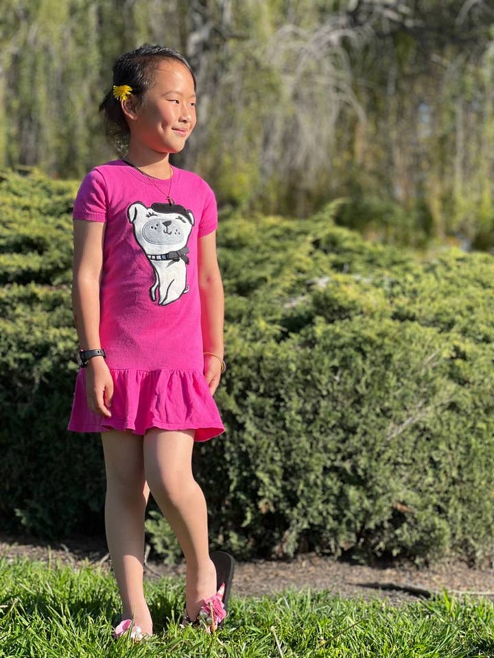 Girls Cute Dog Shirt Dress for wholesale by CHANG EN LLC