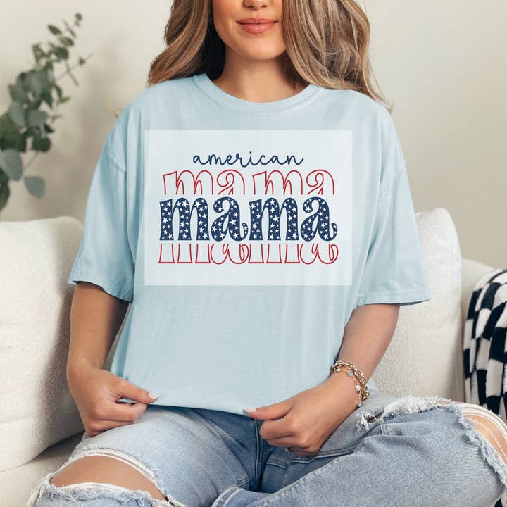 American Mama Starry DTF TRANSFER for wholesale by Faith Forward Transfers