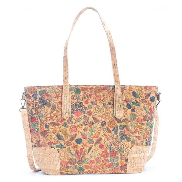 Meninas Bonitas Cork - Wholesale Tote Bag - Women's - Natural Cork with summer Design: Women's Tote Bag BAGF-022
