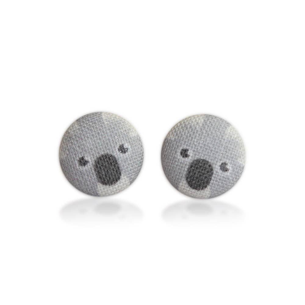 Rachel O's - Wholesale Stud/Post Earrings - Koala Fabric Button Earrings4