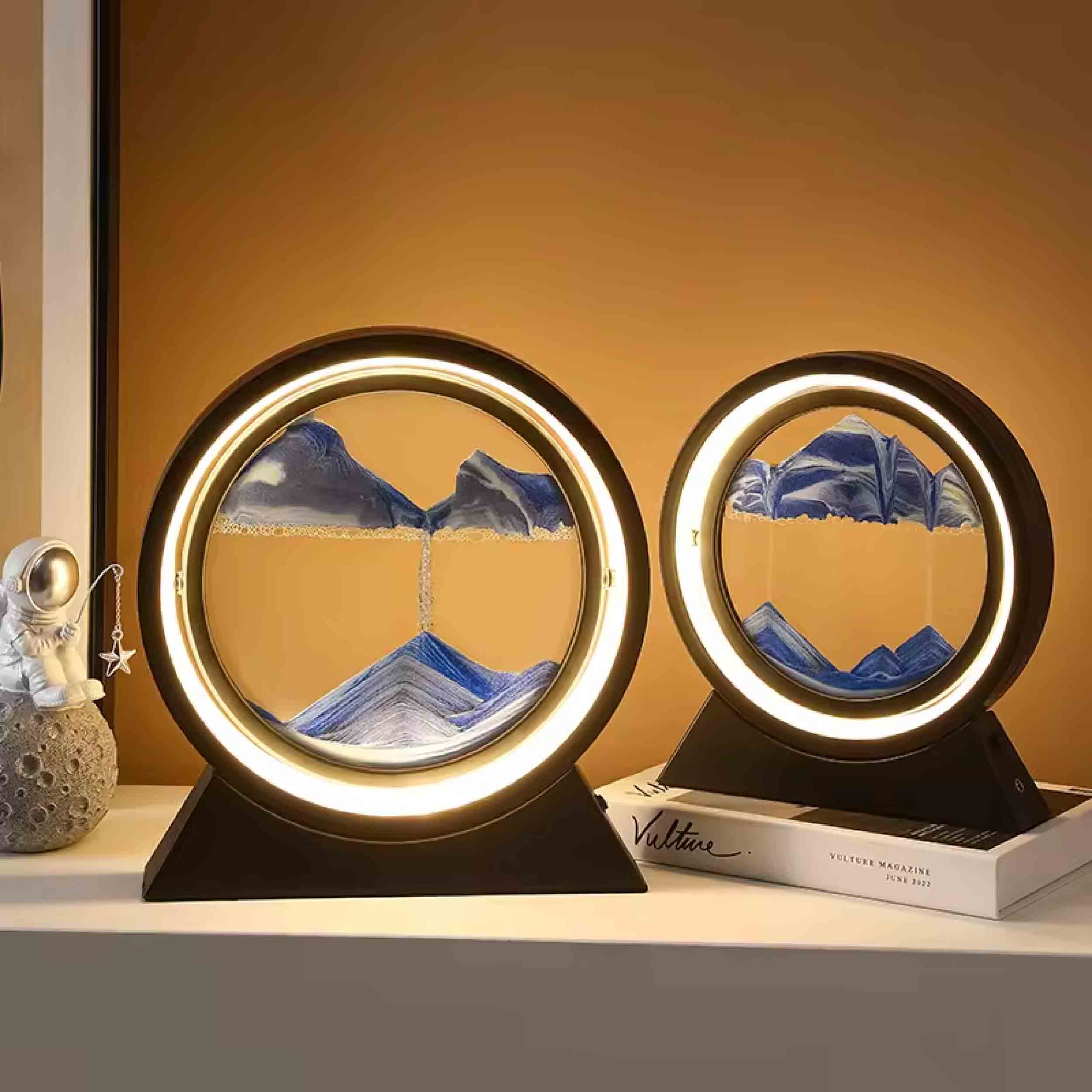 La Bella Monte - Wholesale Accent/Desk Lamp - Dynamic Sand Art Glass Landscape Lamp For3