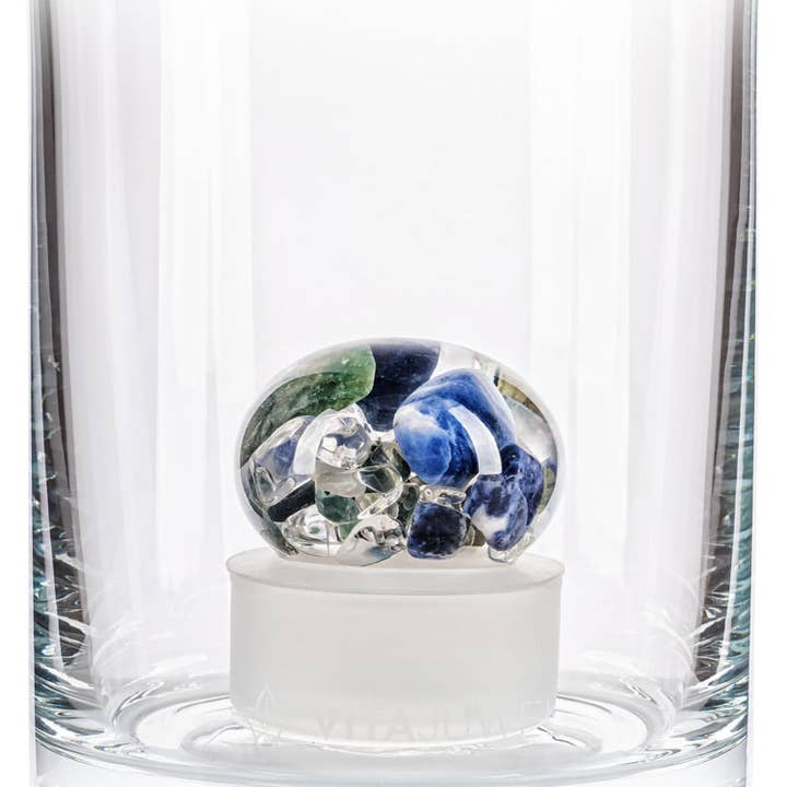 VitaJuwel USA - Wholesale Vase - FLORA | Crystal Water Flower Vase (glass) w/ Agate, Sodalite