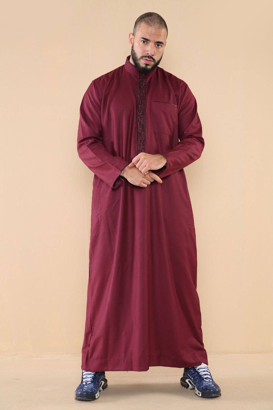 Infinity Leather (Upperclass Fashions Ltd) - Wholesale Robe - Men's - Mens Thobe Jubba Emirati Islamic Arabic Eid Embroidery Kaftan Jubbah Robe8
