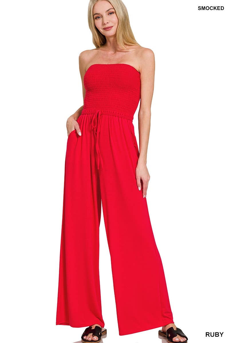 Vanilla Monkey - Wholesale Jumpsuit - Women's - Smocked Tube Top Jumpsuit3