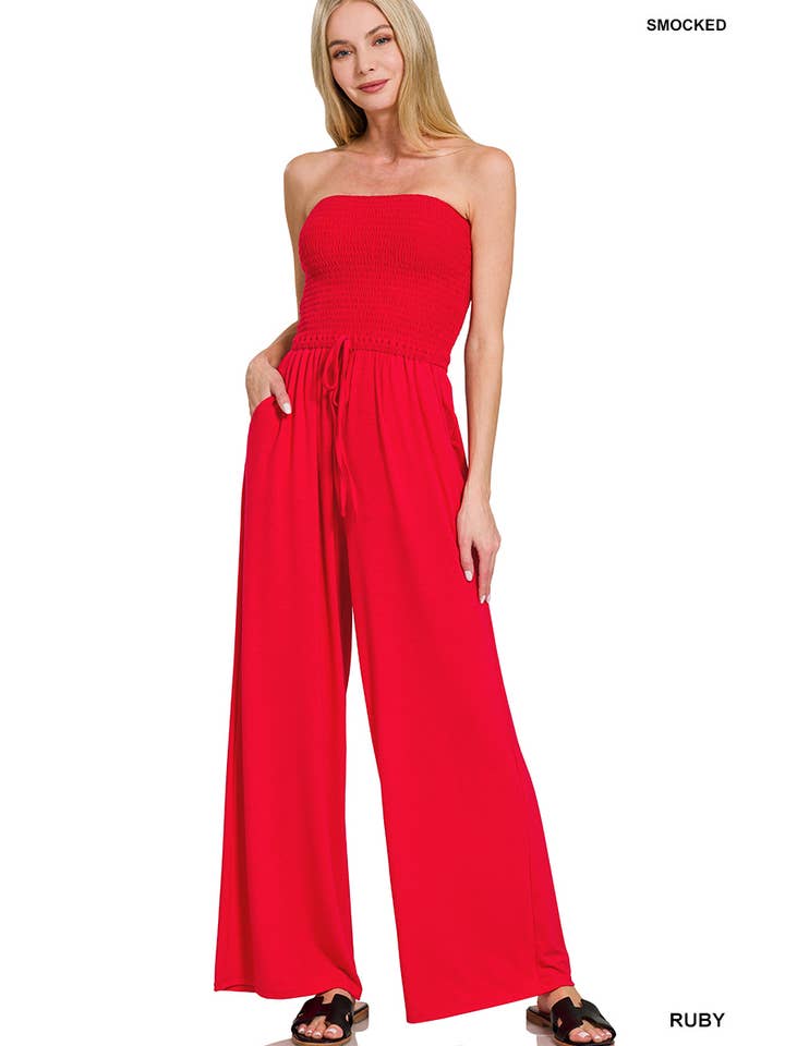 Vanilla Monkey - Wholesale Jumpsuit - Women's - Smocked Tube Top Jumpsuit3