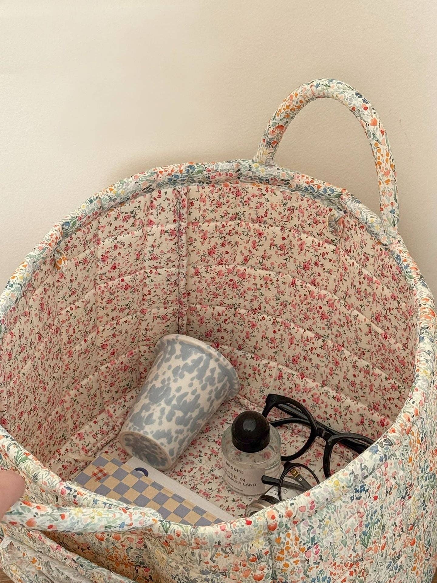 Tickled Teal - Wholesale Storage Bin - Quilted Floral Storage Tote6