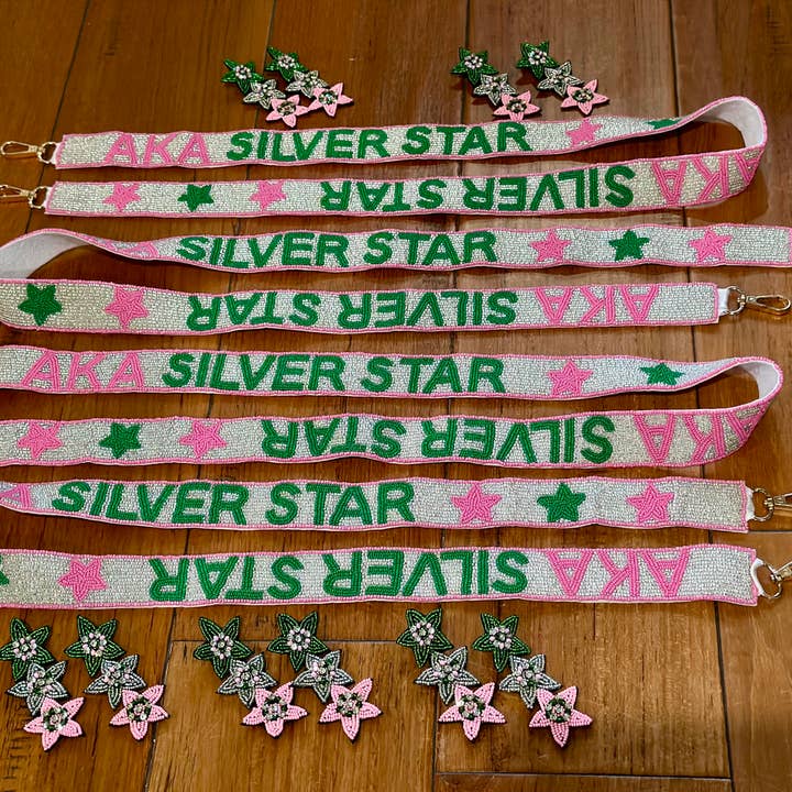 Mon Belle Amie - Wholesale Bag Strap - Women's - Silver Stars AKA Sorority Beaded Purse Strap