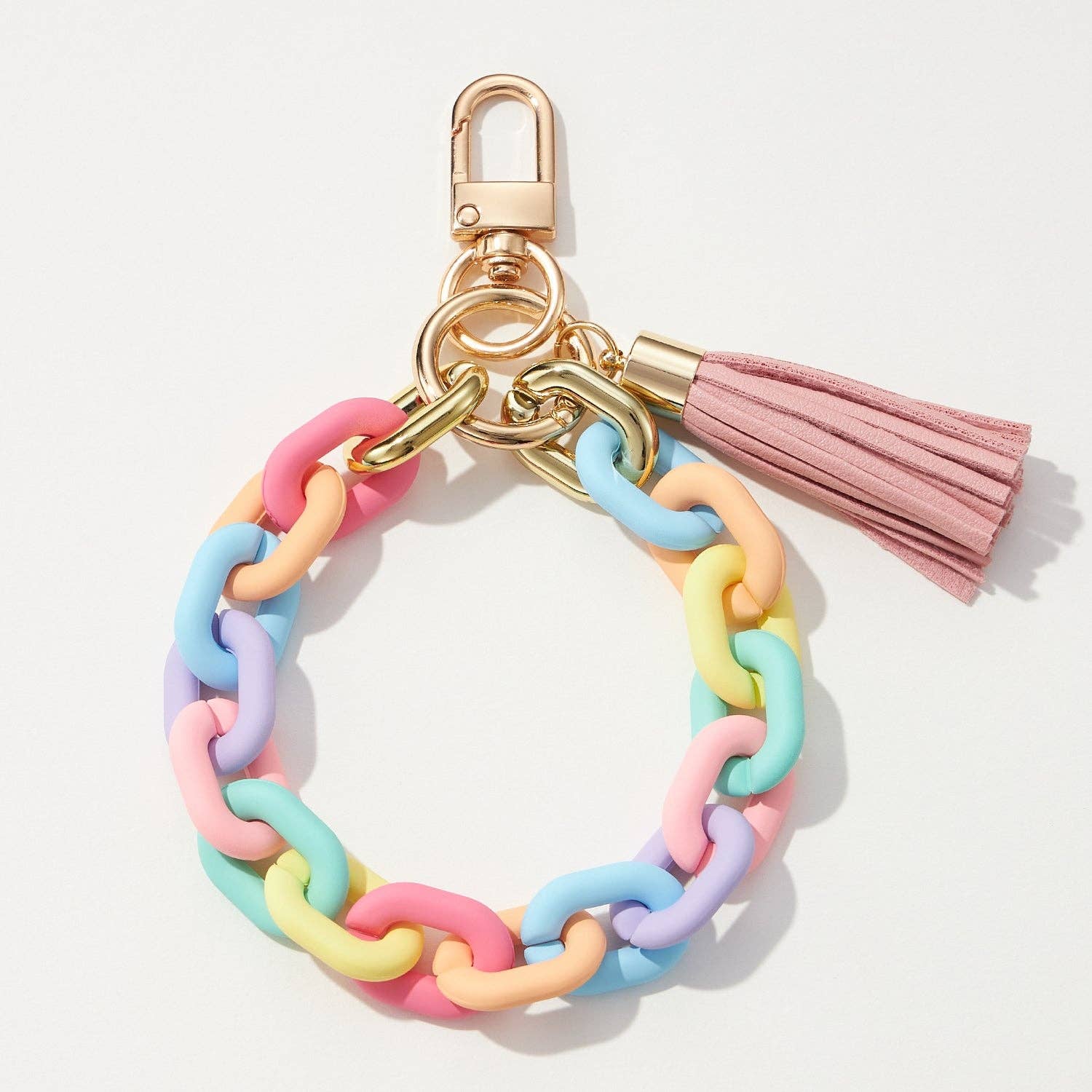 Lilla Haven - Wholesale Keychain Bracelet - Silicone Coated Matte Key Ring Bracelets with Leather Tassel2