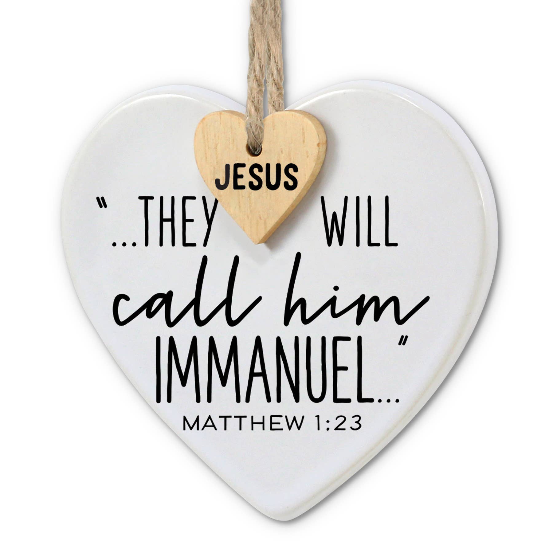 Dicksons - Venta al por mayor Adornos - 🎄 Colgador de cordeles Immanuel con forma de corazón con diseño de corazón LCP1