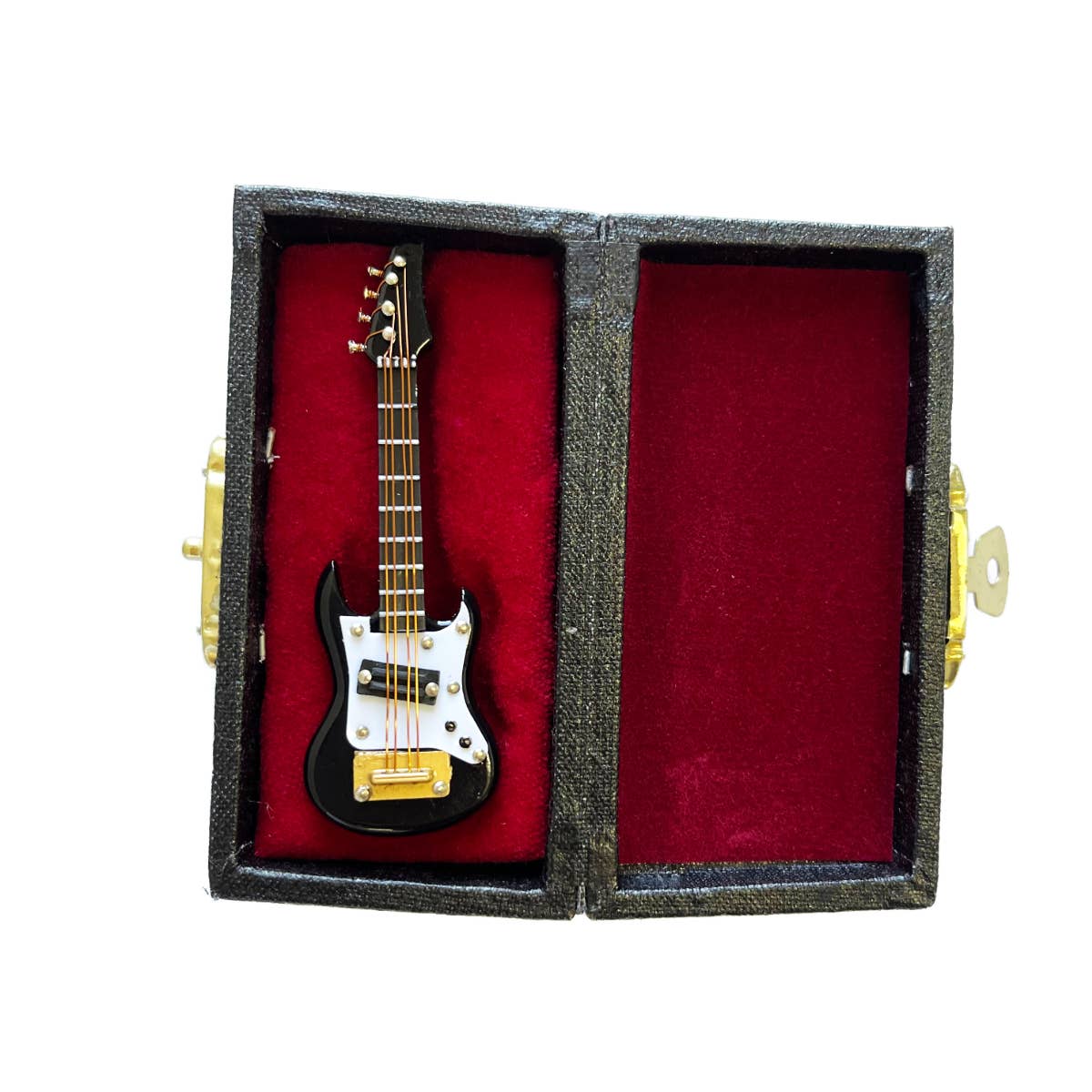 Broadway Gifts Co - Wholesale Decorative Tabletop Object - Black Electric Guitar Miniature with Case0