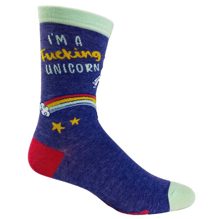 Purple Women's I'm A Fucking Unicorn Socks Offensive Cute Sock for wholesale on Faire3