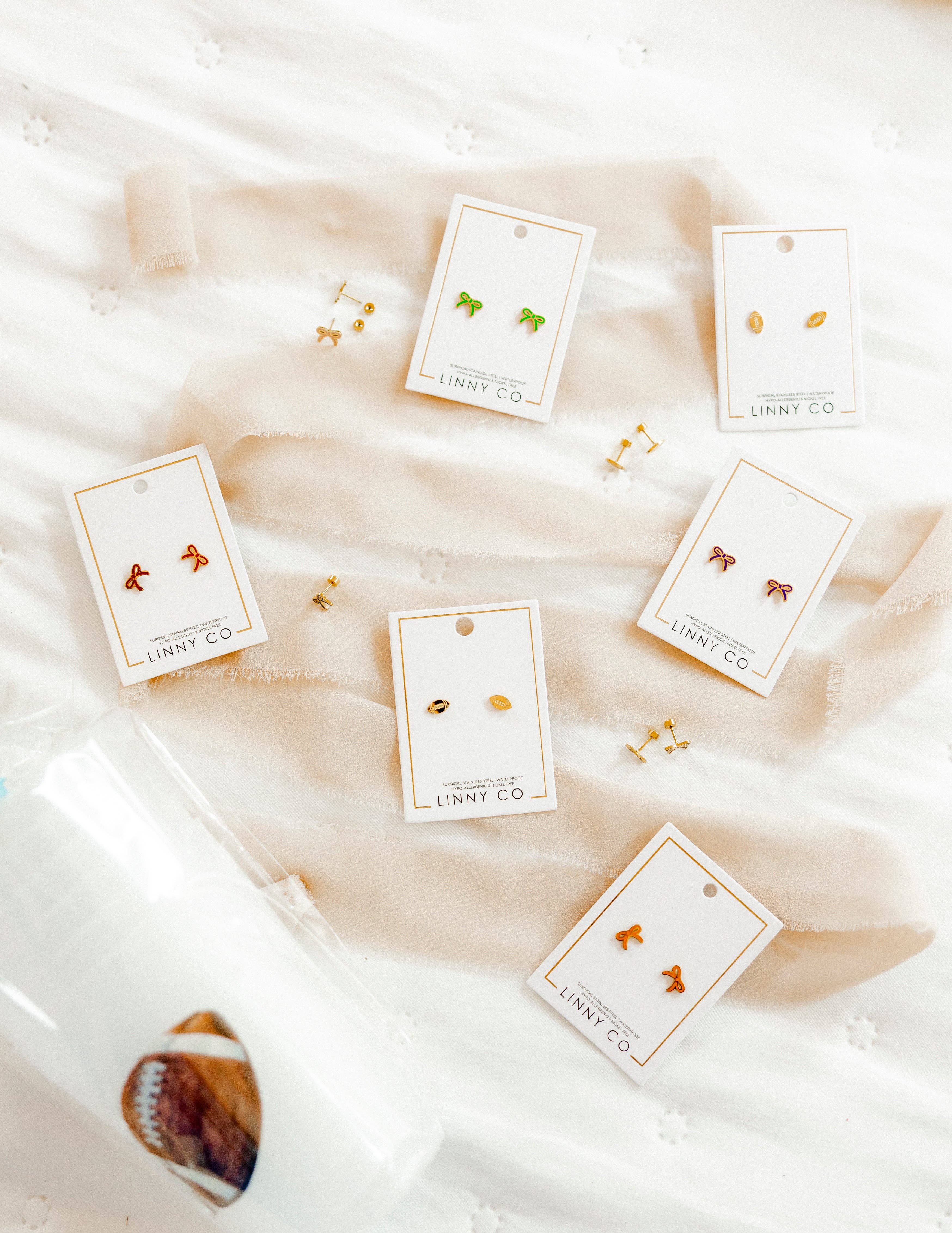 LINNY CO - Wholesale Stud/Post Earrings - Screwback Stud Earrings - Football20