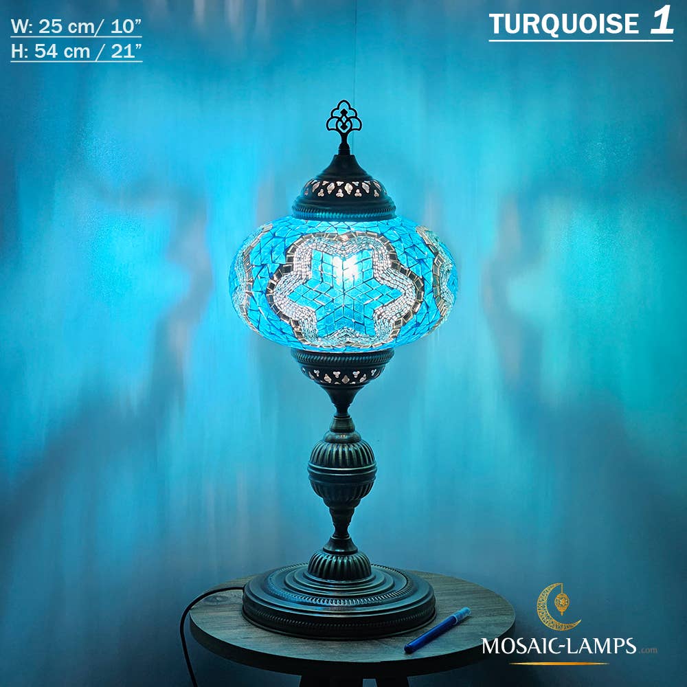 Mosaic Lamps - Wholesale Accent/Desk Lamp - 10+ Colors - Turkish Mosaic X Large Globe Table Lamp, Marrak69