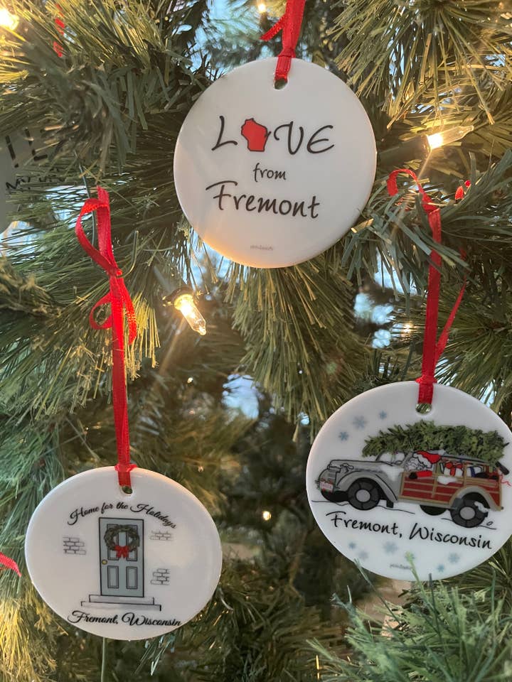 Paquete - Santa, Amor por el Estado, Puerta Azul, Adornos de Navidad para venta al por mayor de philoSophie's Stationery & Gifts