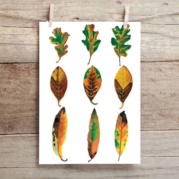 9 Leaves Card for wholesale by Bobbi Lee Wilson Art Cards