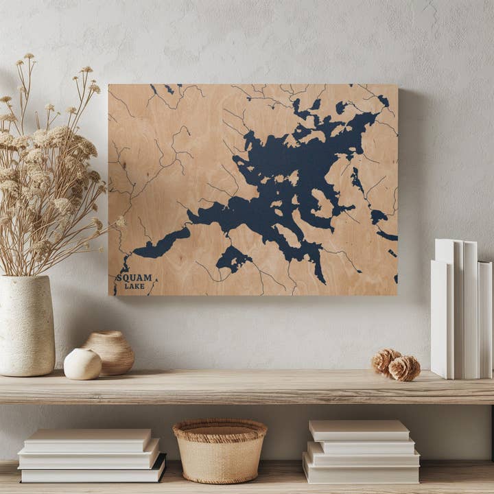 Mappa Personalizzata del Lago Squam, New Hampshire per la vendita all'ingrosso da parte di Benoit's Design Co.