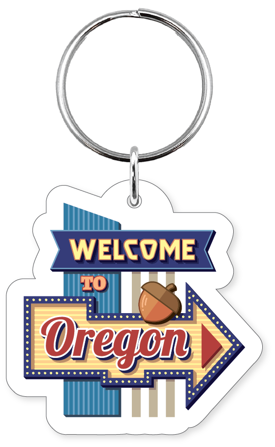 Morris Magnets - Wholesale Keychain - Unisex - Keychain - Welcome to Oregon Sign1