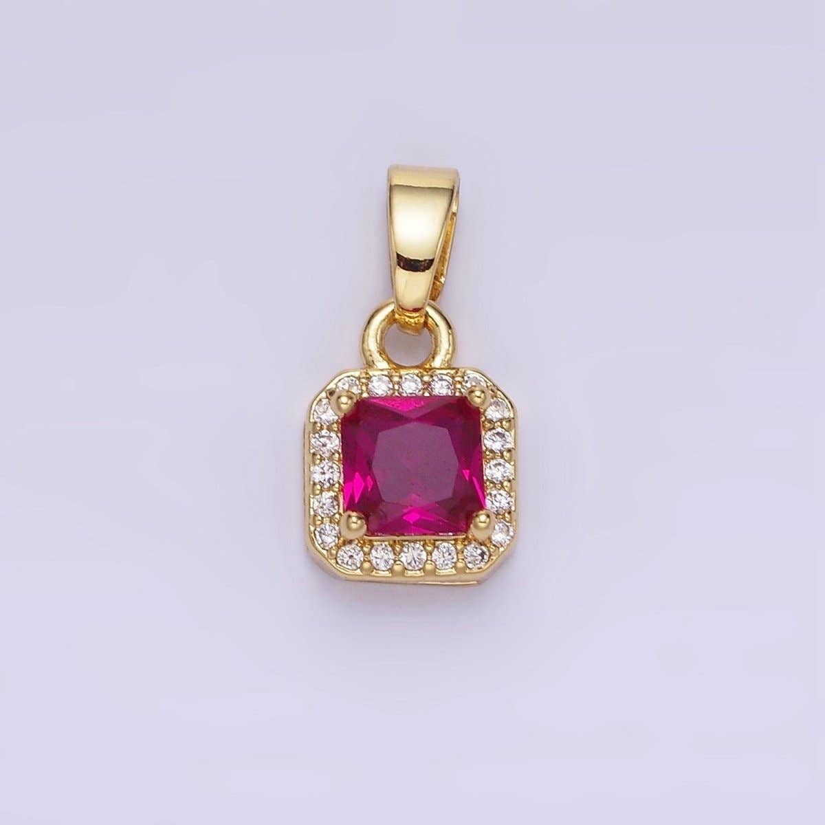 Aim Eternal – wholesale Individuell berlock/hänge – Hänge i fyrkant med kant av CZ-mikropavé i 14K guldplätering i guld och silver | AA1270 - AA12808