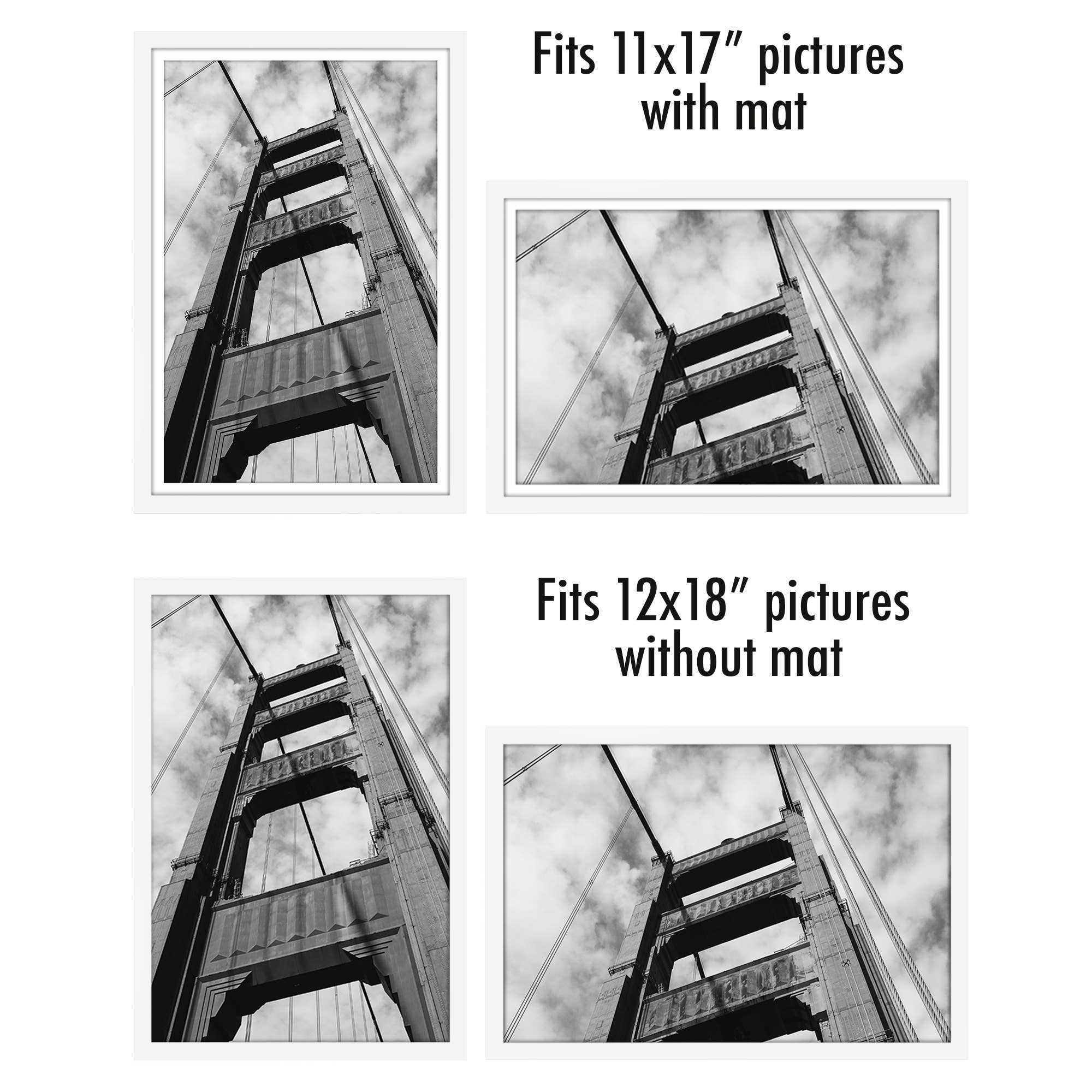 Americanflat - Wholesale Picture Frame - Americanflat Picture Frame with Mat Slim Molding (5 Pack)91