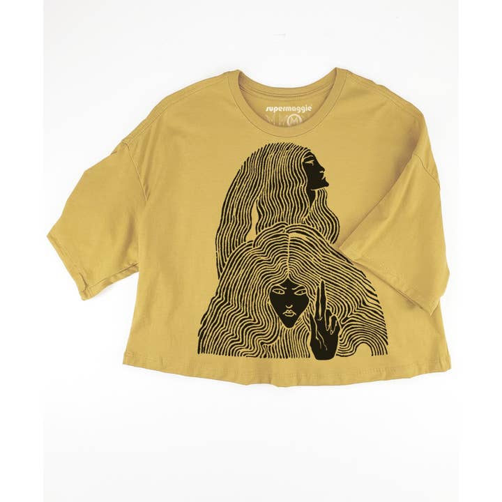 Supermaggie @ Faire - Wholesale Screen Printed T-Shirt - Women's - Witches Clover Crop Tee2