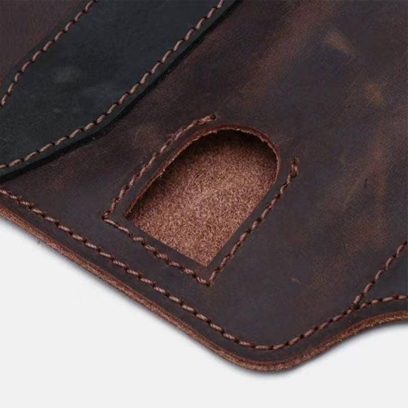 VIGOR – Navalha e suporte por atacado – Bolsa tática de couro para faca EDC com compartimento para lanterna2