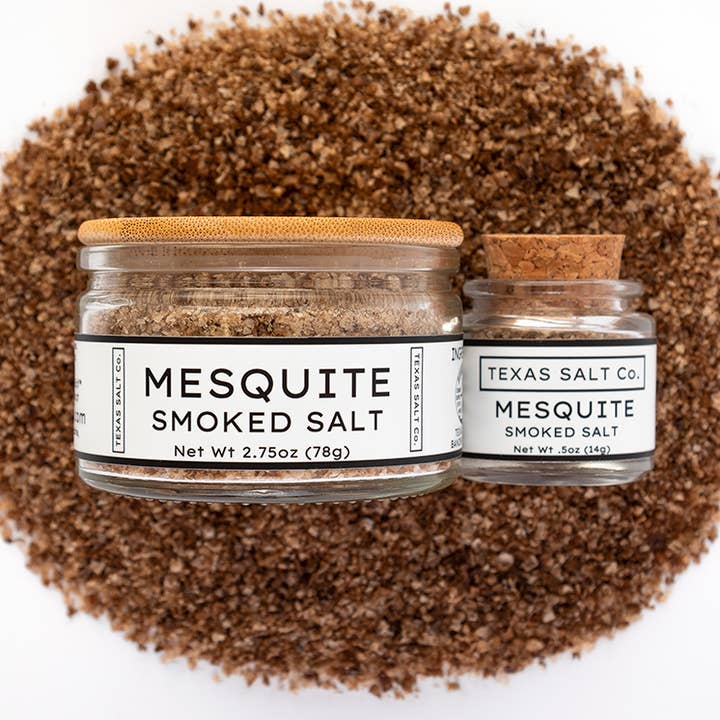 Mesquite Smoked Salt for wholesale by Texas Salt Co