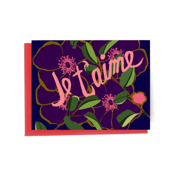 Je t'aime Card for wholesale by Elizabeth Grubaugh