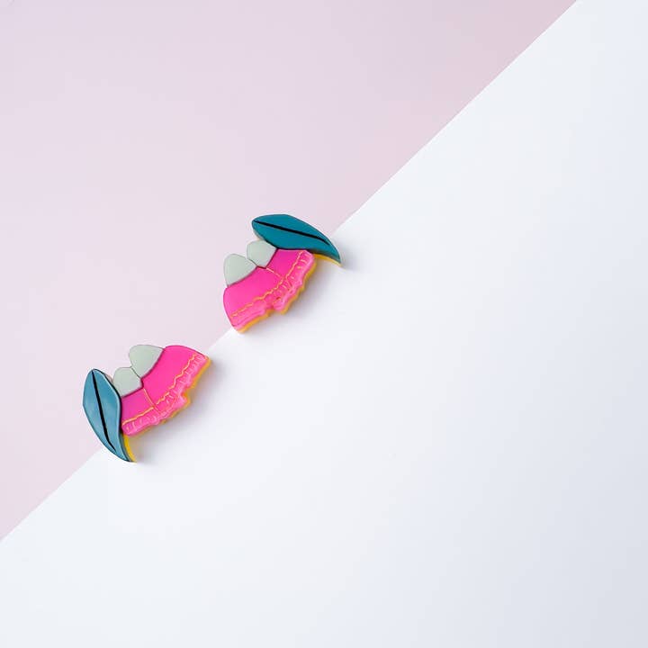 Little Geraldine - Wholesale Stud/post earrings - Eucalyptus Stud5