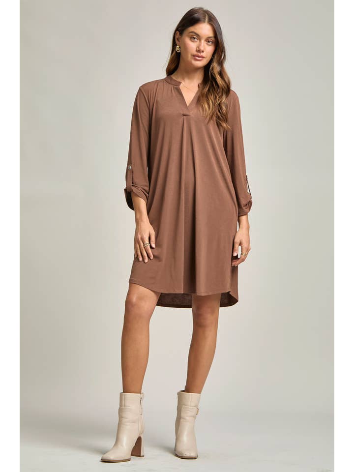 Dear Scarlett - Wholesale Dress - Women's - Solid A line 3/4 Sleeve Dress7