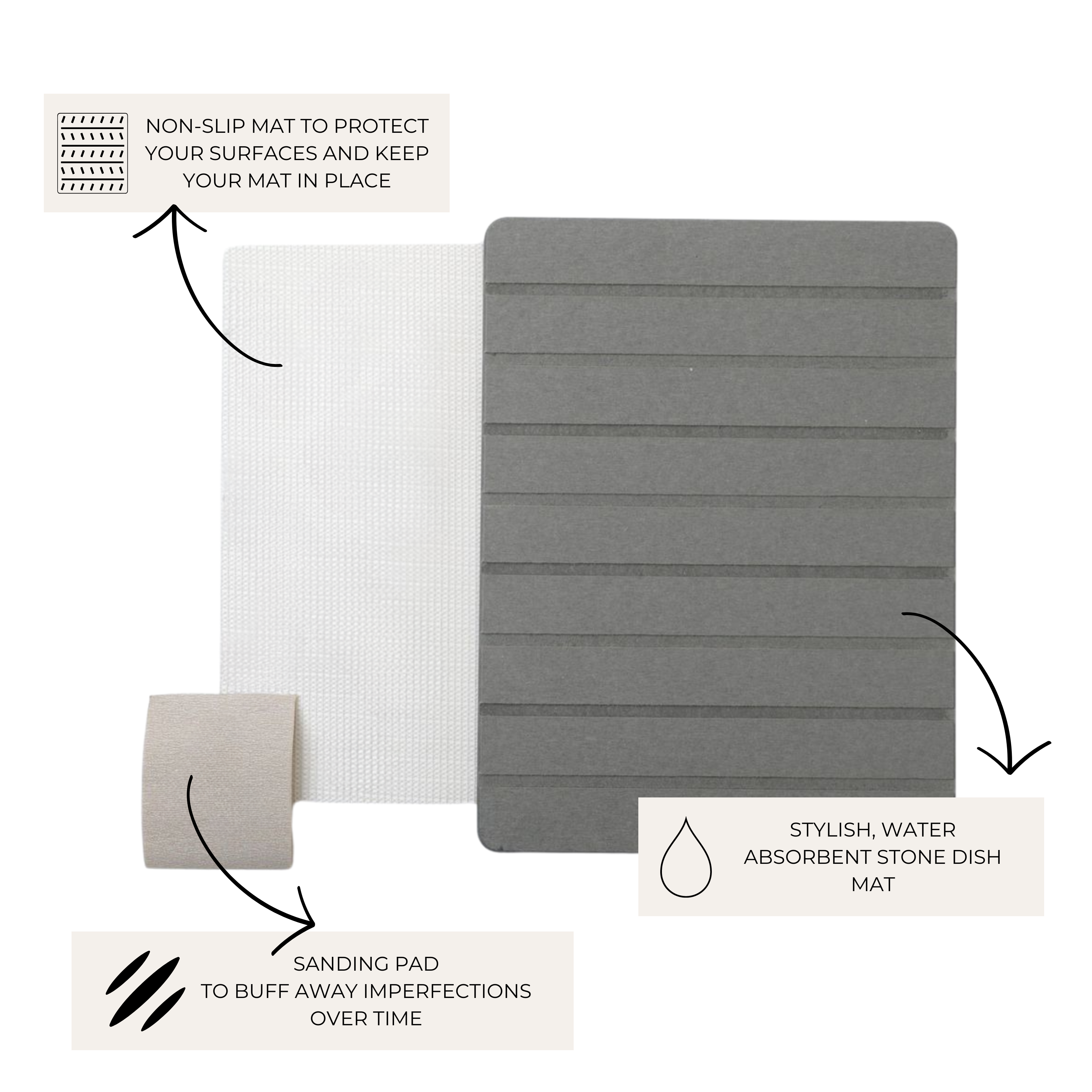 The Brandt Haus - Wholesale Dish Drying Mat/Rack - Quick Drying Diatomaceous Earth Dish Mat6