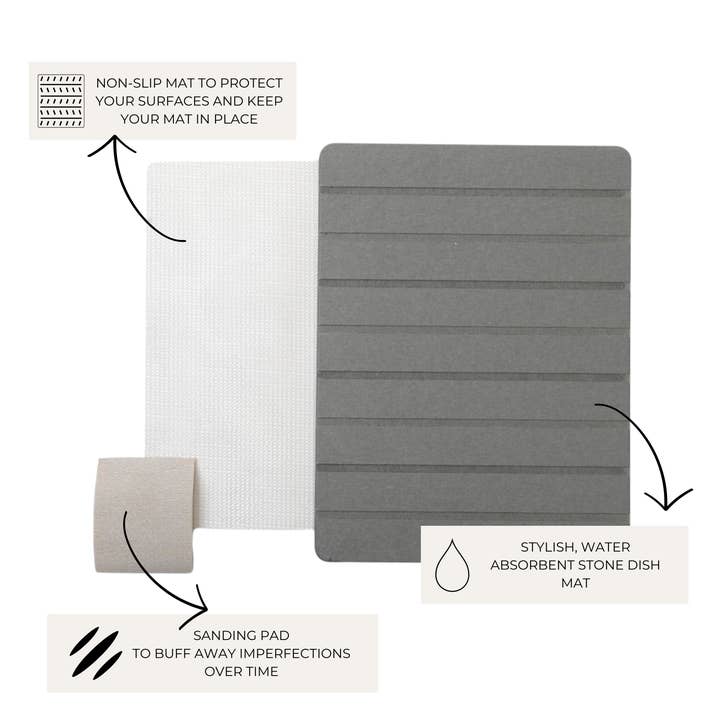 The Brandt Haus - Wholesale Dish Drying Mat/Rack - Quick Drying Diatomaceous Earth Dish Mat6