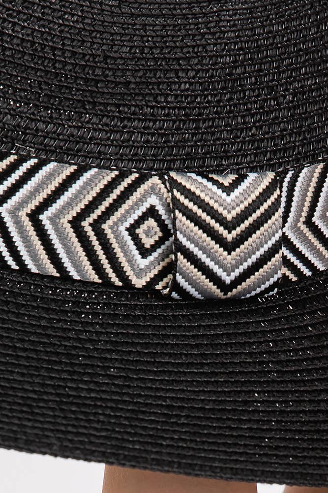 Hana - Wholesale Straw Hat - Women's - Aztec Tribal Pattern Band Straw Summer Sun Hat14