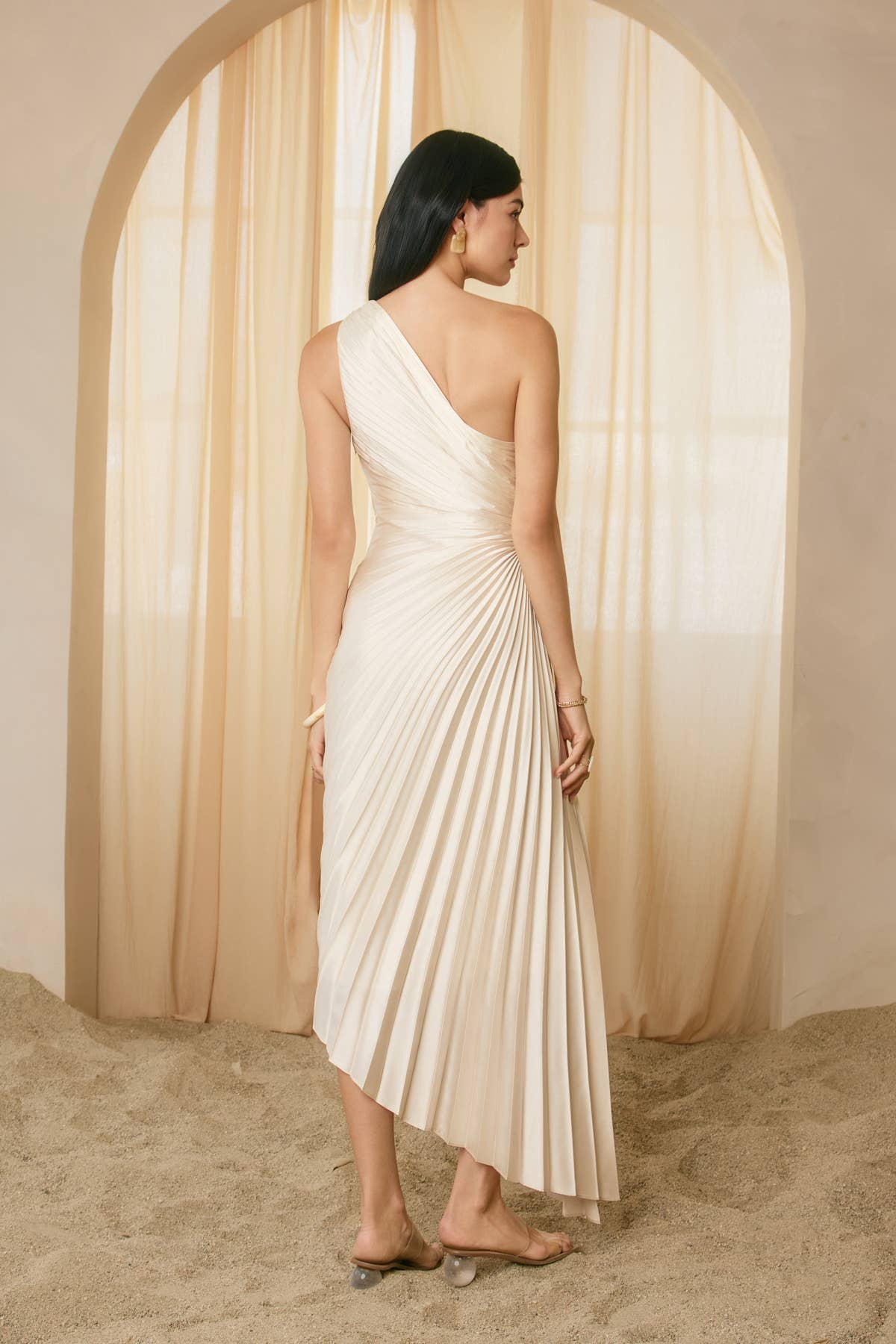 Dress Forum - Wholesale Dress - Women's - Olympia Asymmetrical Pleated Maxi Dress34