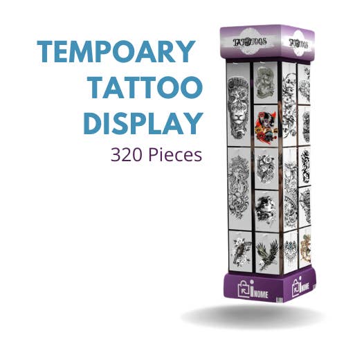 320 Piece Temporary Tattoo Display for wholesale by Inome