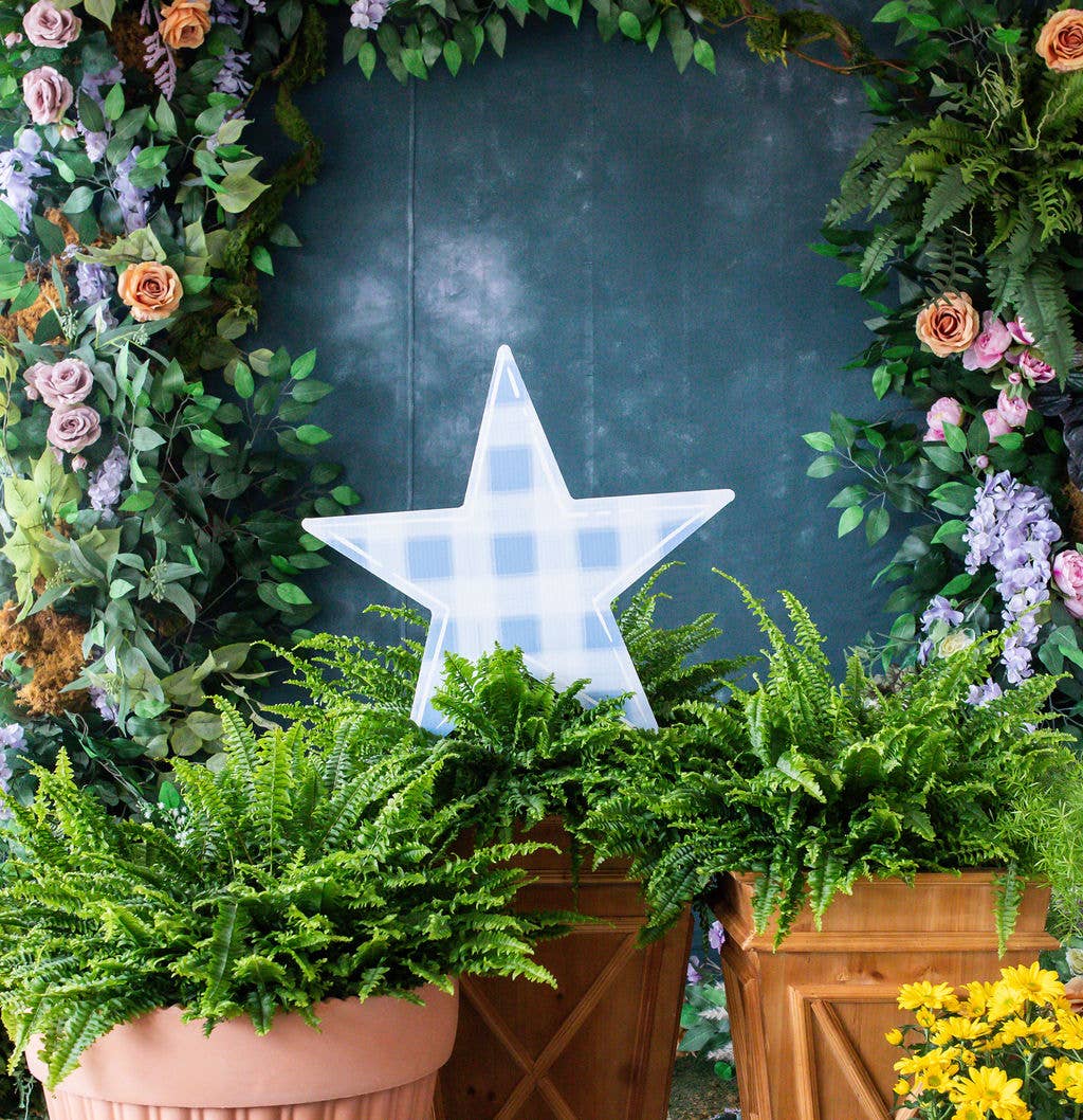 Songbird Grove Collection - Vente Piquets de jardin/pelouse - Ensemble de piquets de jardin Gingham Star0